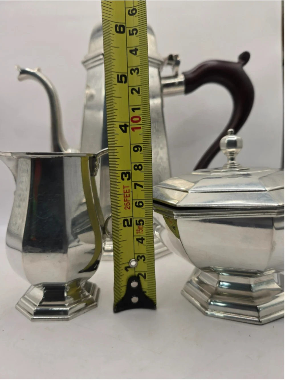 Vintage Lenox Kirk Stieff Pewter Coffee Set Octette Open Sugar Creamer Pot + Lid