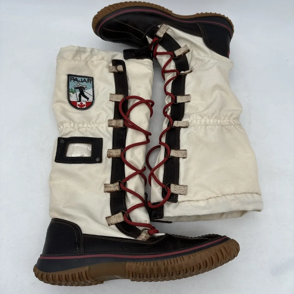 Pajar Snow Boots White Brown Waterproof Womans Sz. 6 1/2