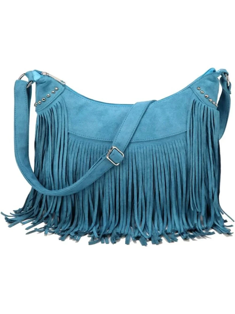 Vintage Suede Fringe Hobo Bag | Hippie Crossbody Purse with Tassels for Women