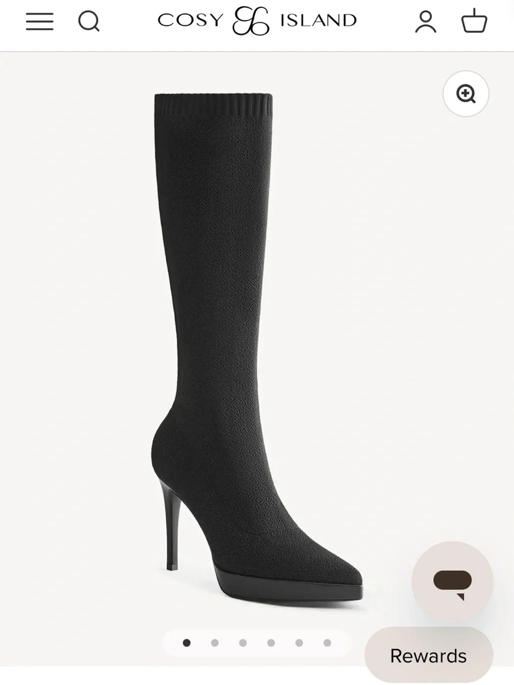 Cosy Island Black Stretch Over-the-Knee Stiletto Boots