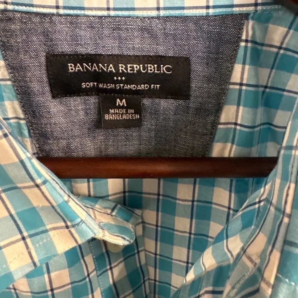 Banana Republic Men’s Plaid Button Down Shirt Size M Short Sleeve