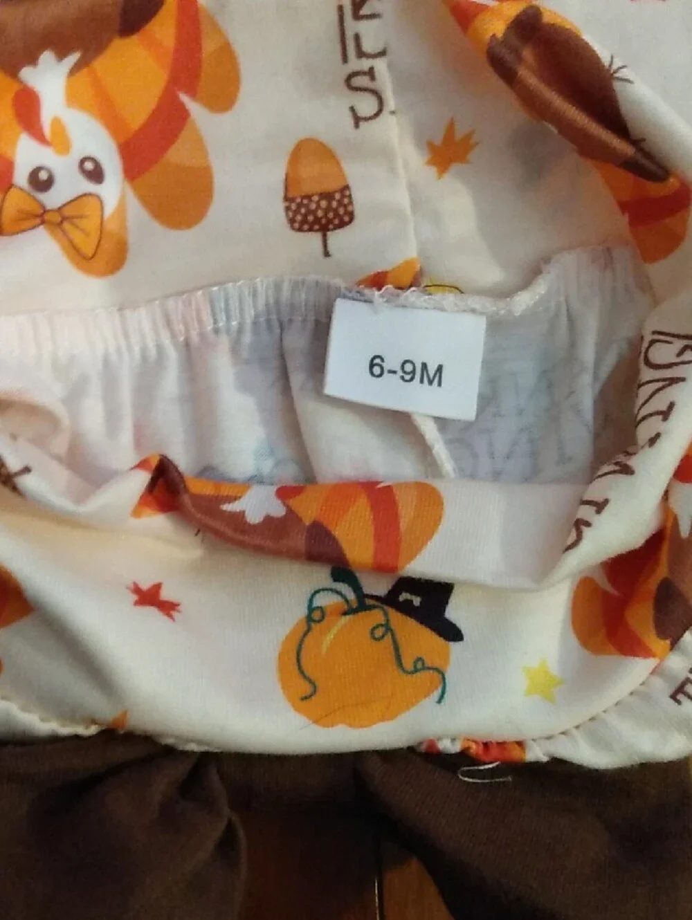 NWOT Thanksgiving Baby Girls 6-9 Months Outfit, Pants, Headband & Bodysuit Set