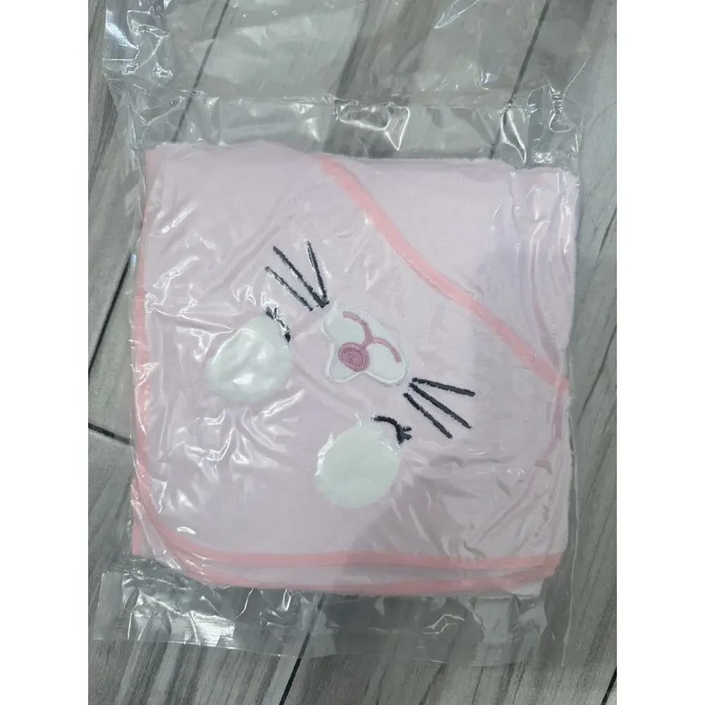 Two Piece Large Baby Towels/Swaddles 31.5×31.5 Inch Soft Absorbent Both Pink New
