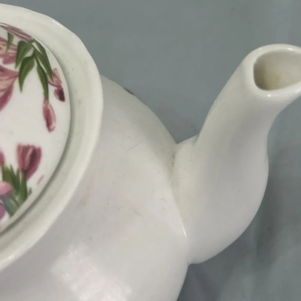 Vintage Floral Freesia Ceramic Hummingbird Teapot