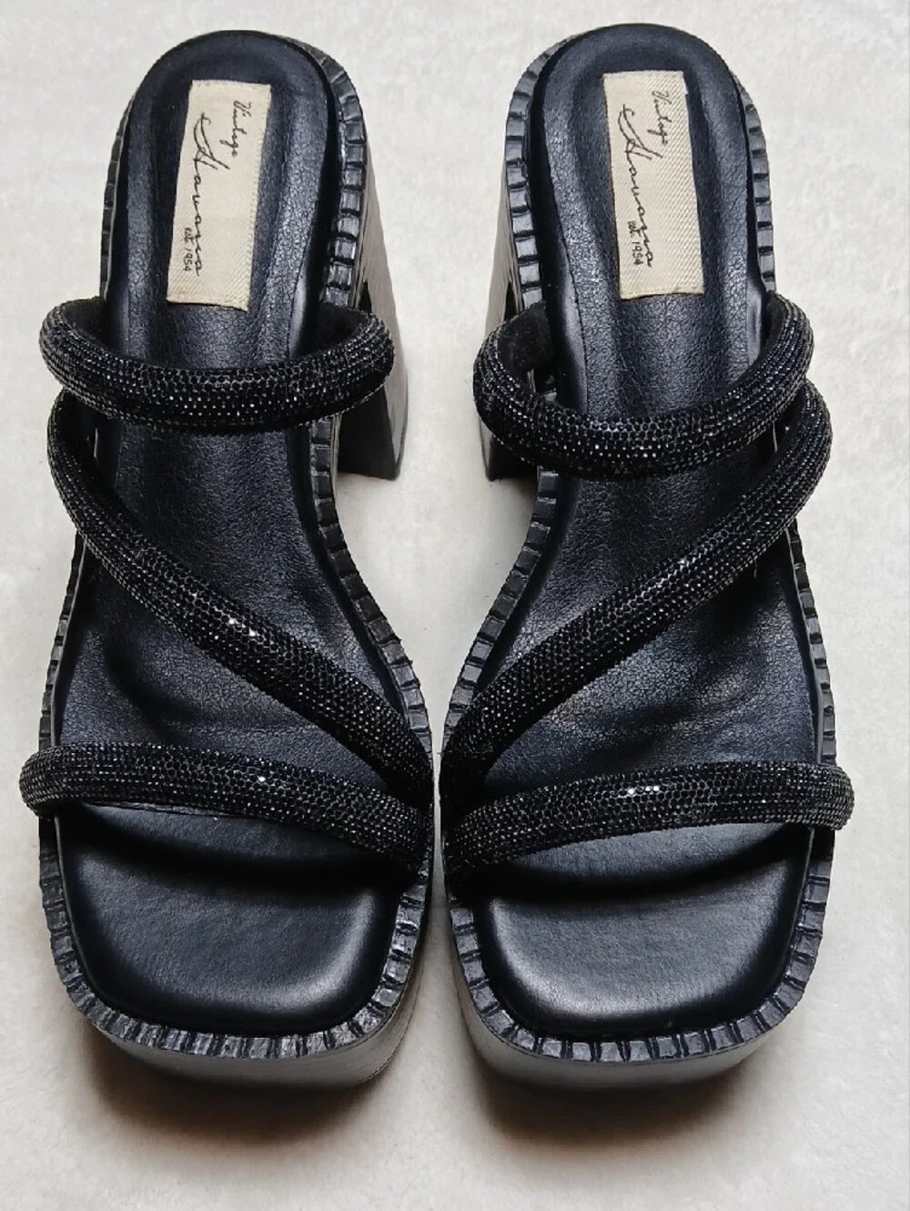 Vintage Havana Black Platform Sandals Size 8