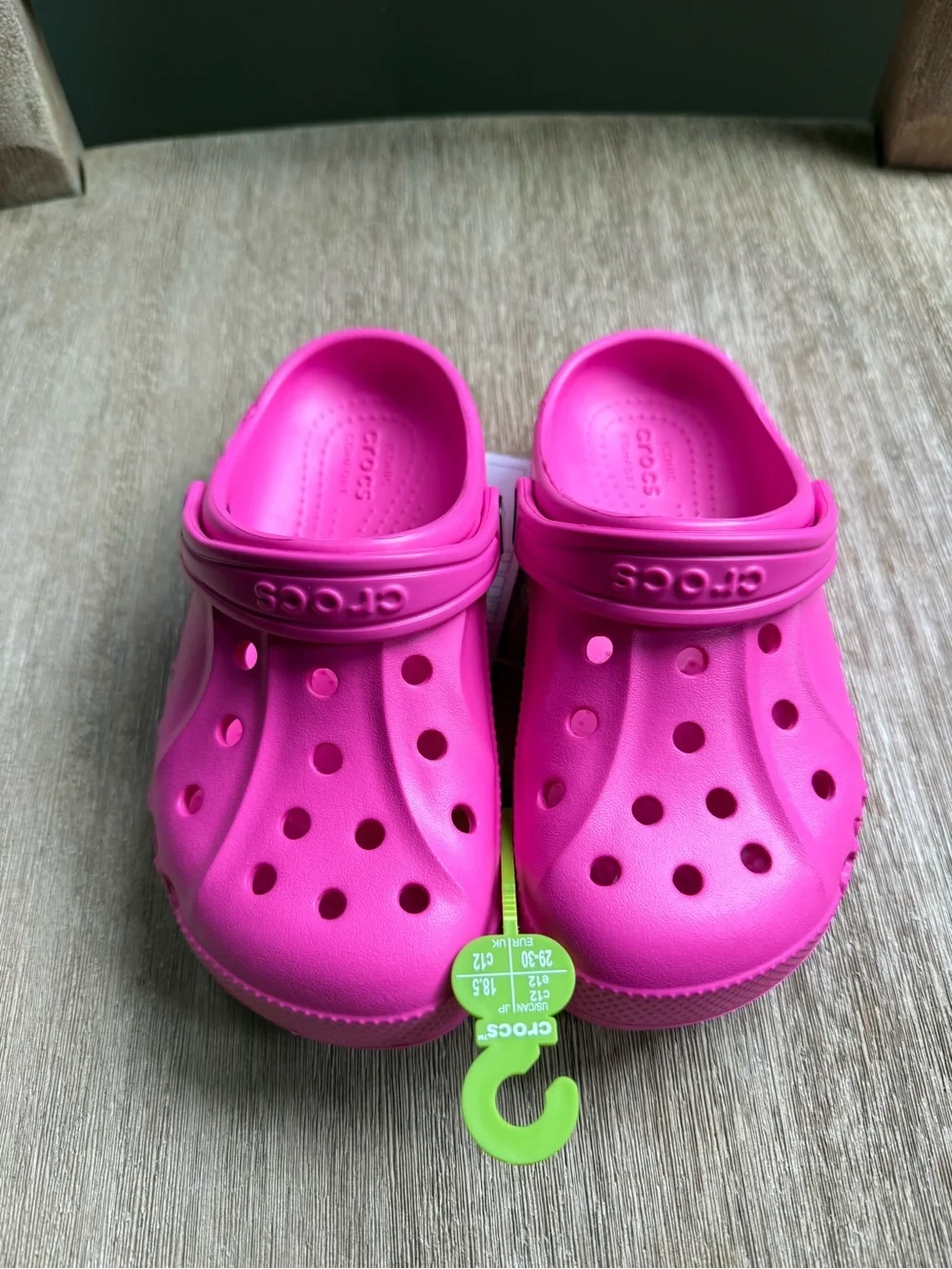 Crocs Kids Baya Clogs Waterproof Sandal Electric Pink Youth size C12 NEW!
