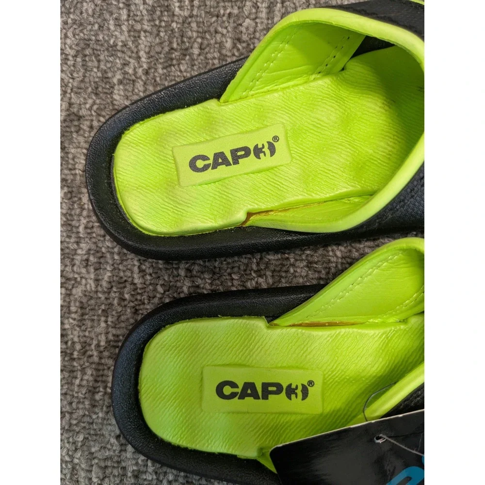 Cap3‎ Kids Size 10 11 Comfort Flip Flop Sandals Neon Green Black