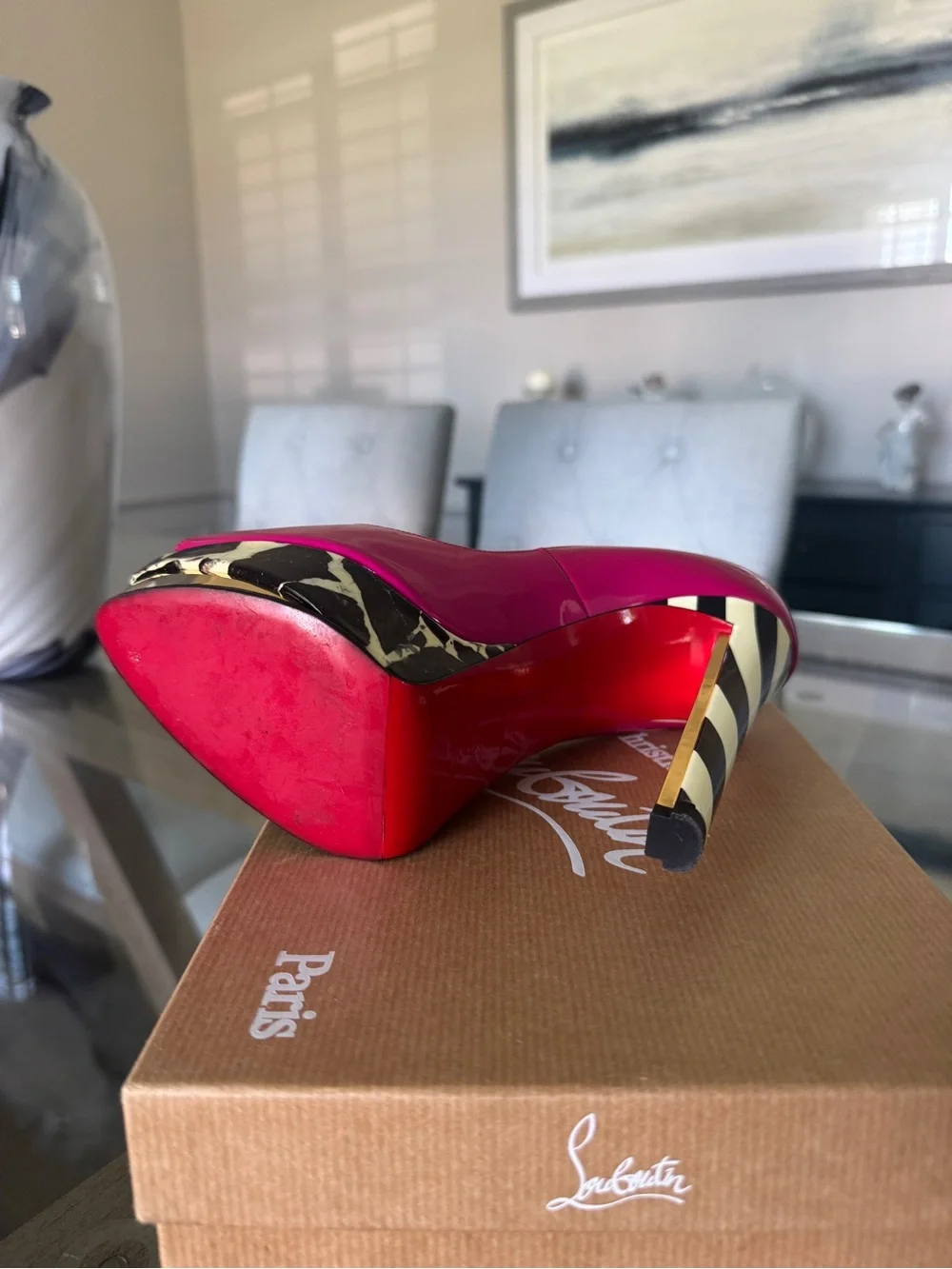 CHRISTIAN LOUBOUTIN LEATHER Chester Fille Platform 140 MM Pink 39