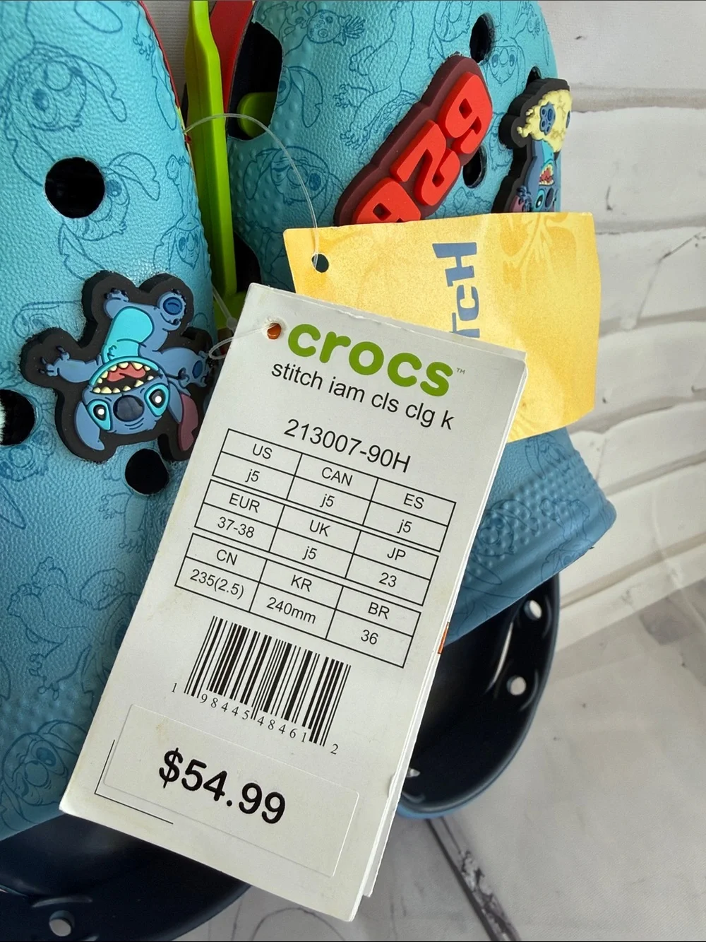 CROCS Kids Blue Disney Stitch Clogs with Character Jibbitz
