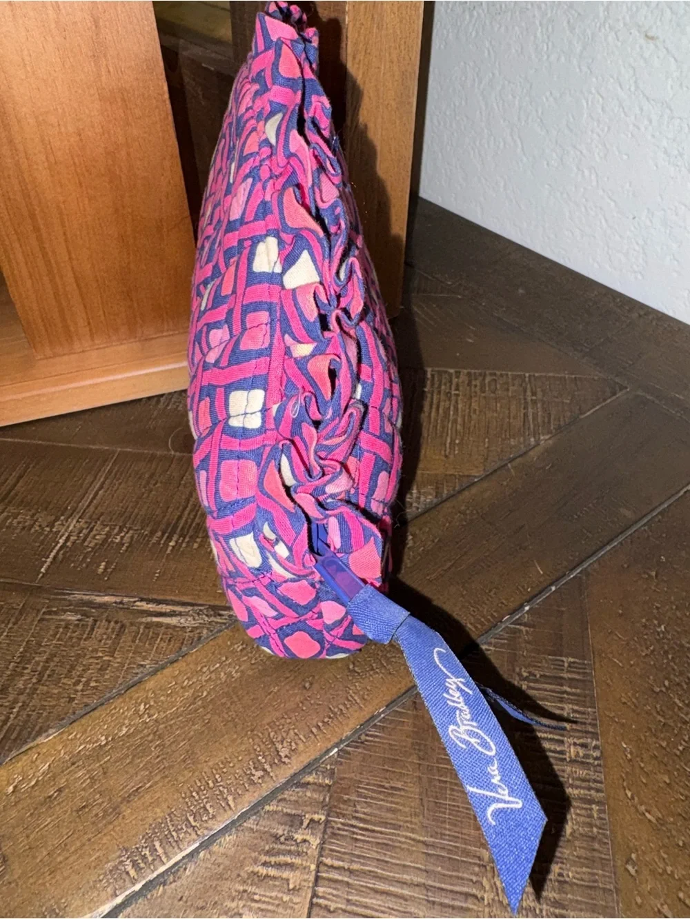 Vera Bradley Pink Purple Geometric Quilted Cosmetic Bag