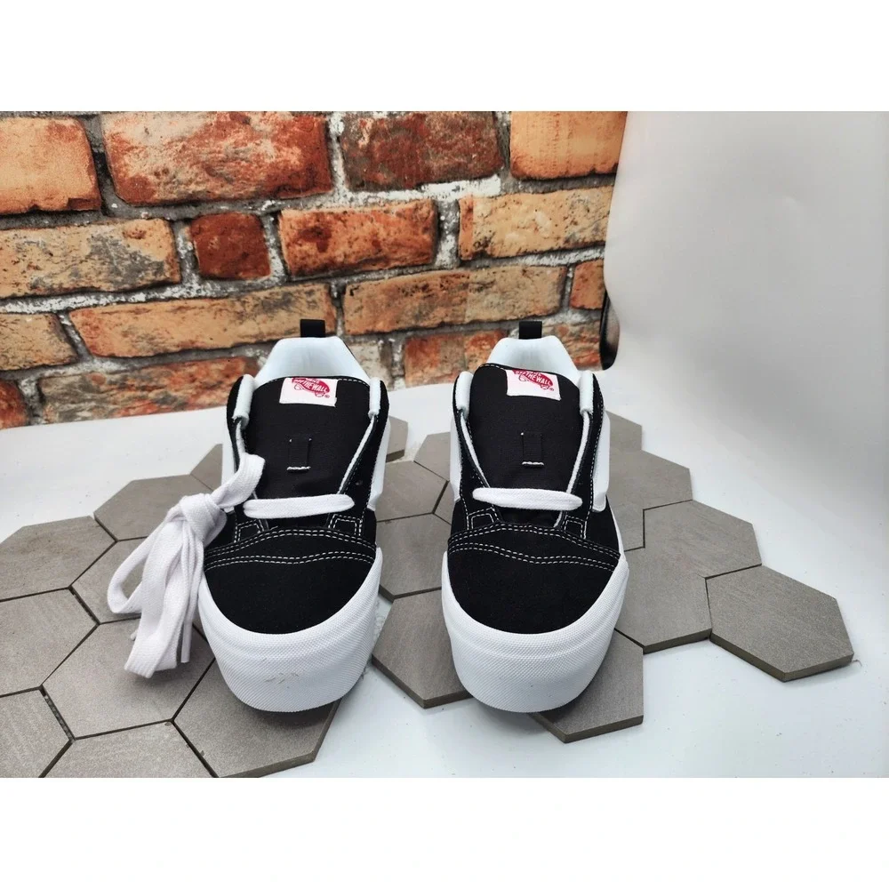 VANS Knu Stack Platform Lift Shoes Black White Platform Shoes Women Sz  5 Rare