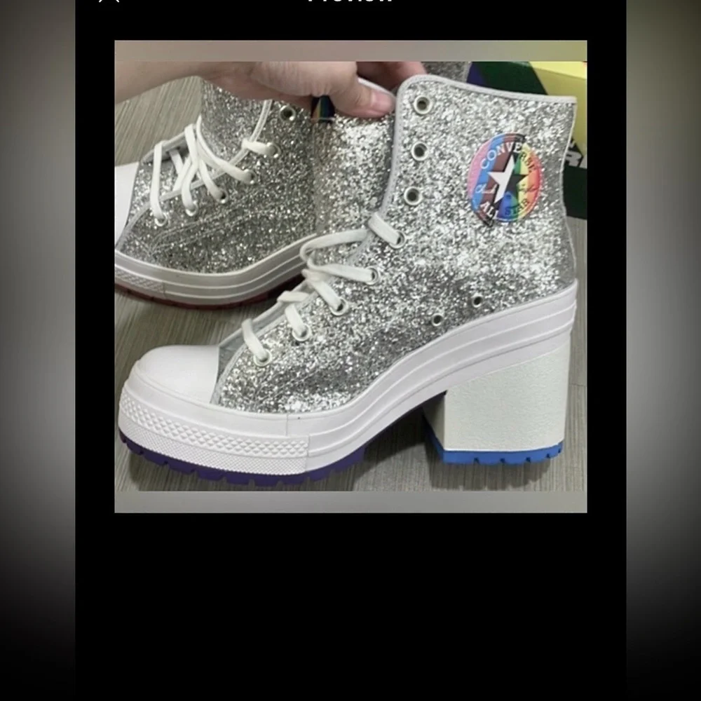 Converse Chuck 70 De Luxe Heel Pride High Top Platform Sneaker size 9.5 NWT