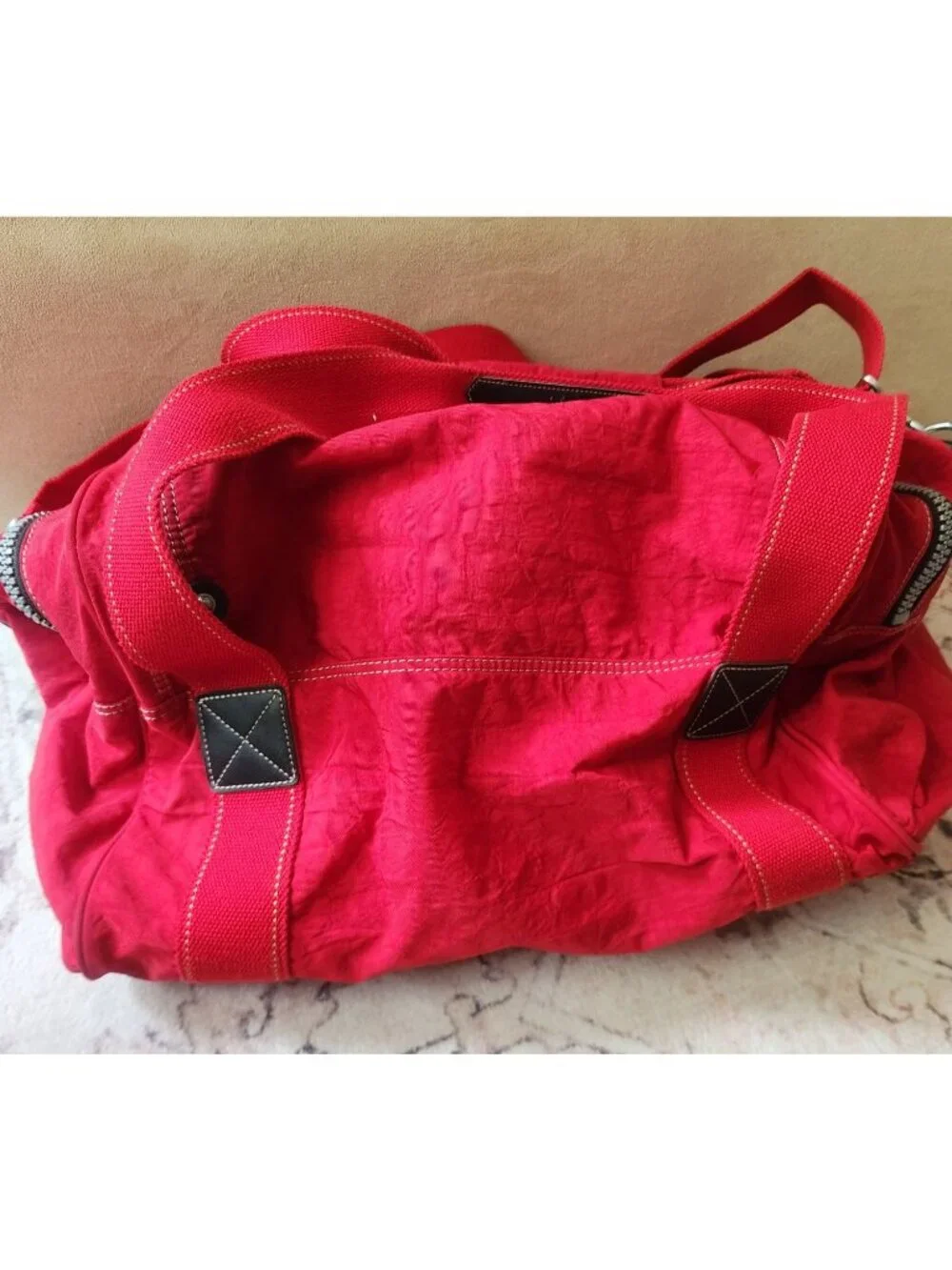90's Kipling Red Duffel Shoulder Bag Luggage 18