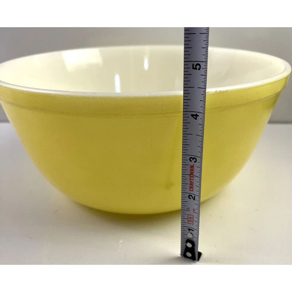 Glasbake Yellow Large Mixing Bowl 9.5” x 4.5” Vintage See Pics for Condition