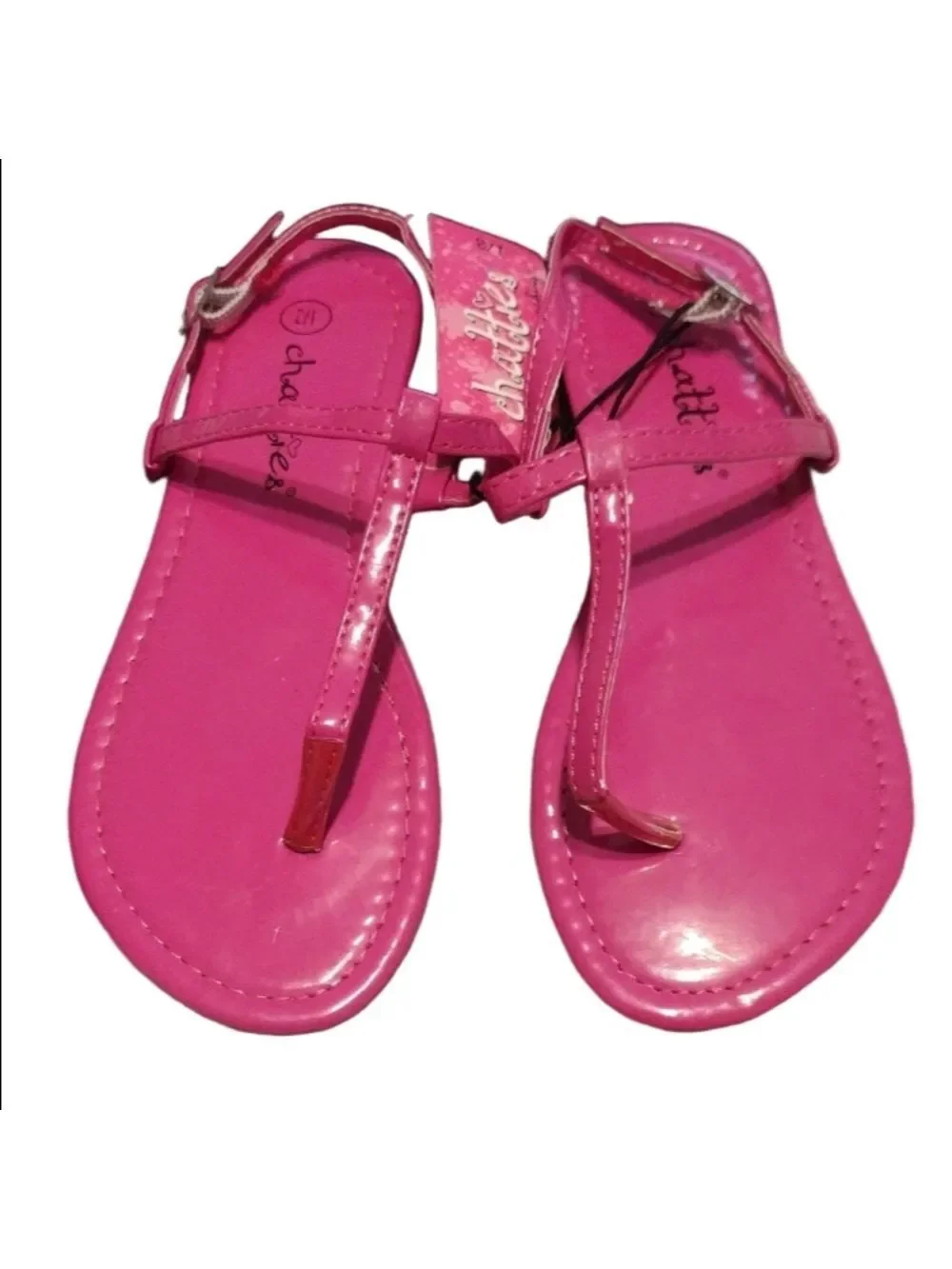 Chatties Pink Patent Leather Flip Flop Strap Sandals Toddler 1/2T Little Girl