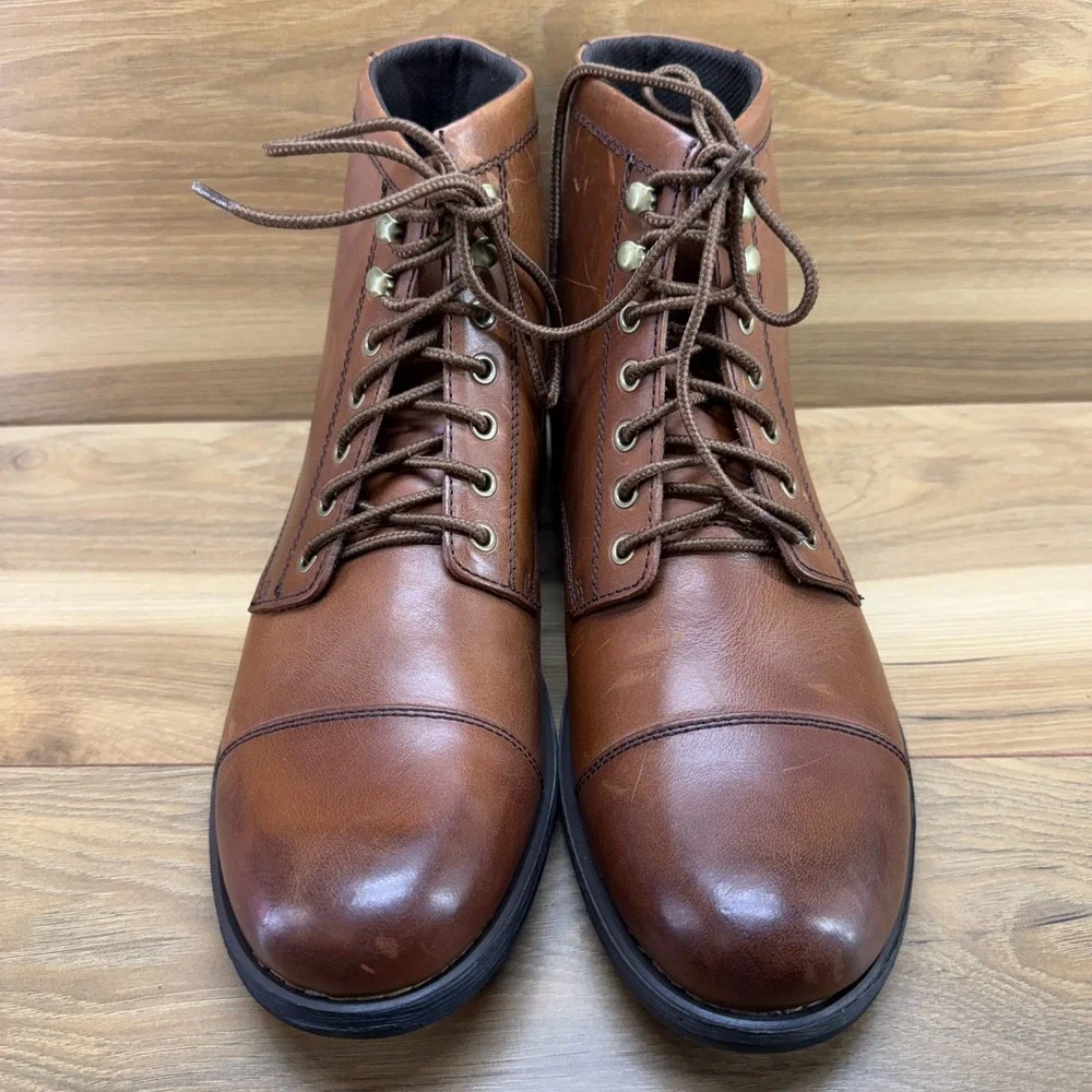 Eastland High Fidelity Boots Mens 11.5 D Brown Leather Cap Toe Business Casual
