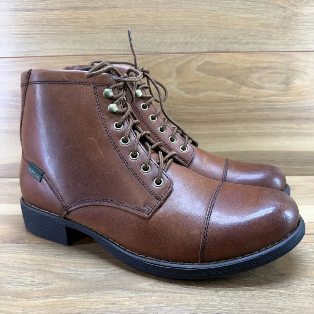 Eastland High Fidelity Boots Mens 11.5 D Brown Leather Cap Toe Business Casual