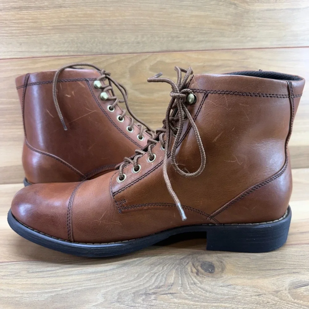 Eastland High Fidelity Boots Mens 11.5 D Brown Leather Cap Toe Business Casual