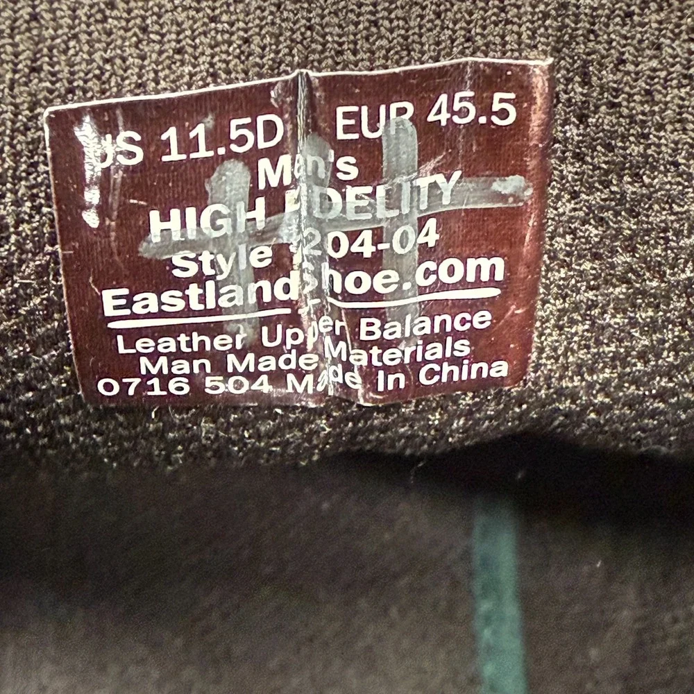 Eastland High Fidelity Boots Mens 11.5 D Brown Leather Cap Toe Business Casual