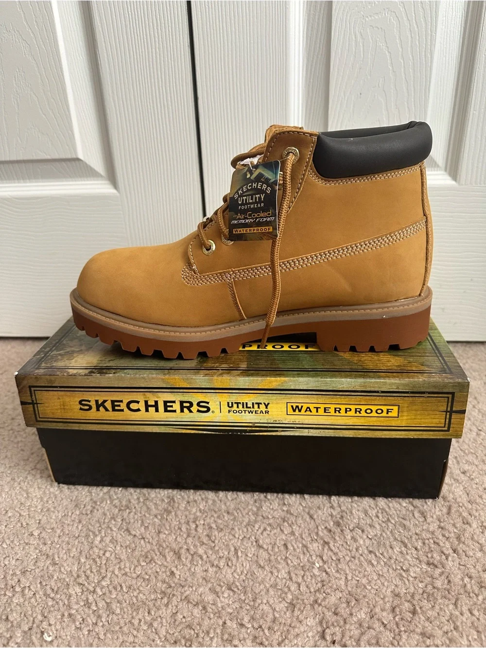 Skechers Men's Wheat Tan Waterproof Work Boots
