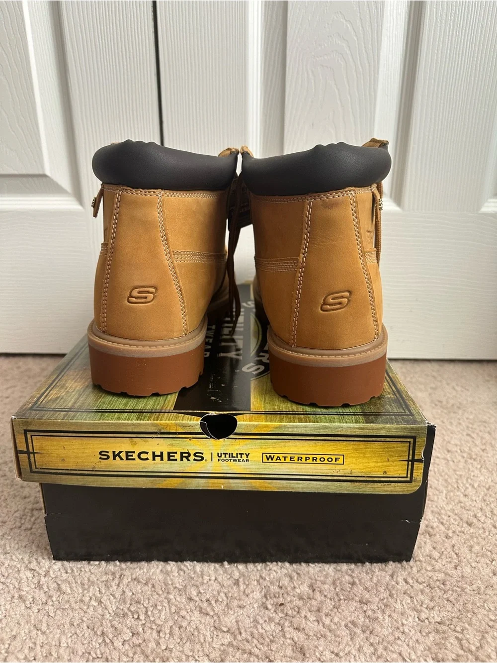 Skechers Men's Wheat Tan Waterproof Work Boots