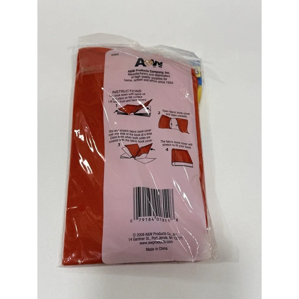 Book Covers Stretch Fabric Adjustable School Textbook Protector Red