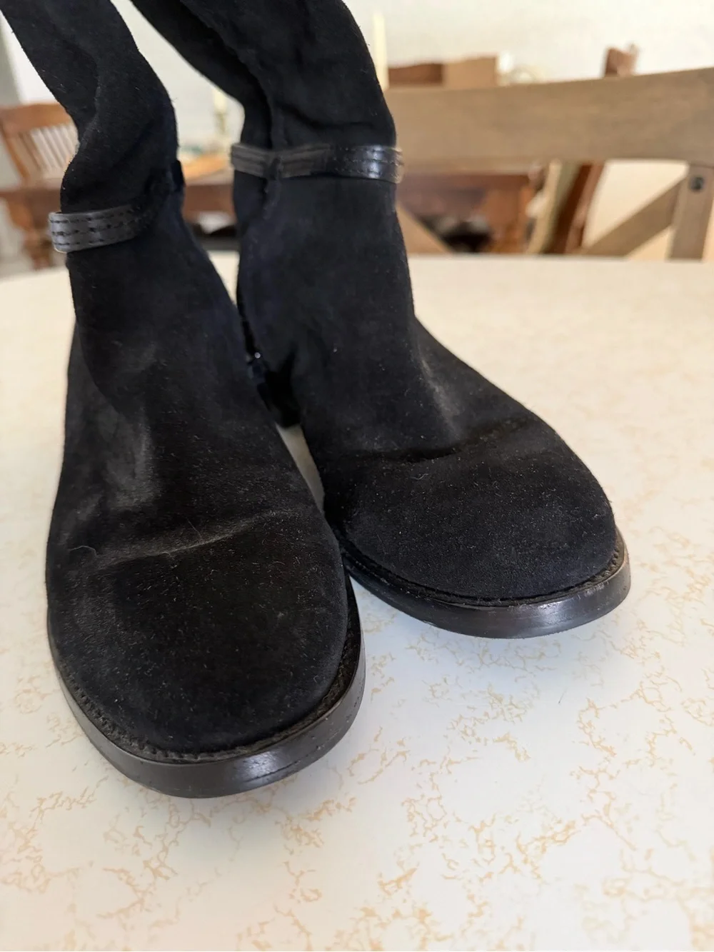 Tory Burch Miller Over-the-Knee Suede Black Boots