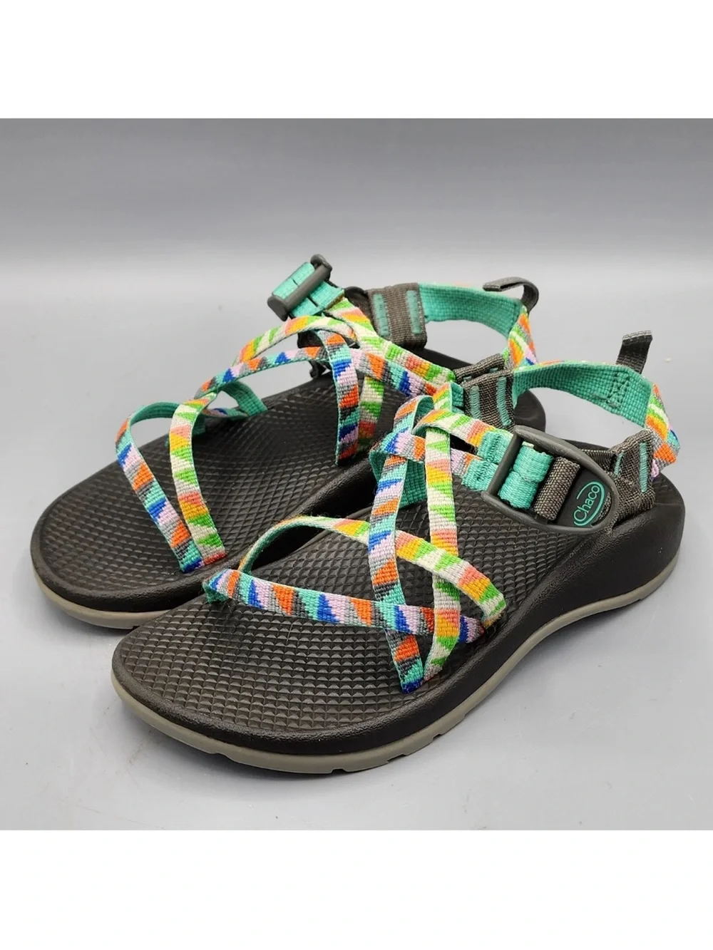 Chaco Camper Turquoise Multicolor Youth Sandal Strap Shoes J180234 Unisex Size 3