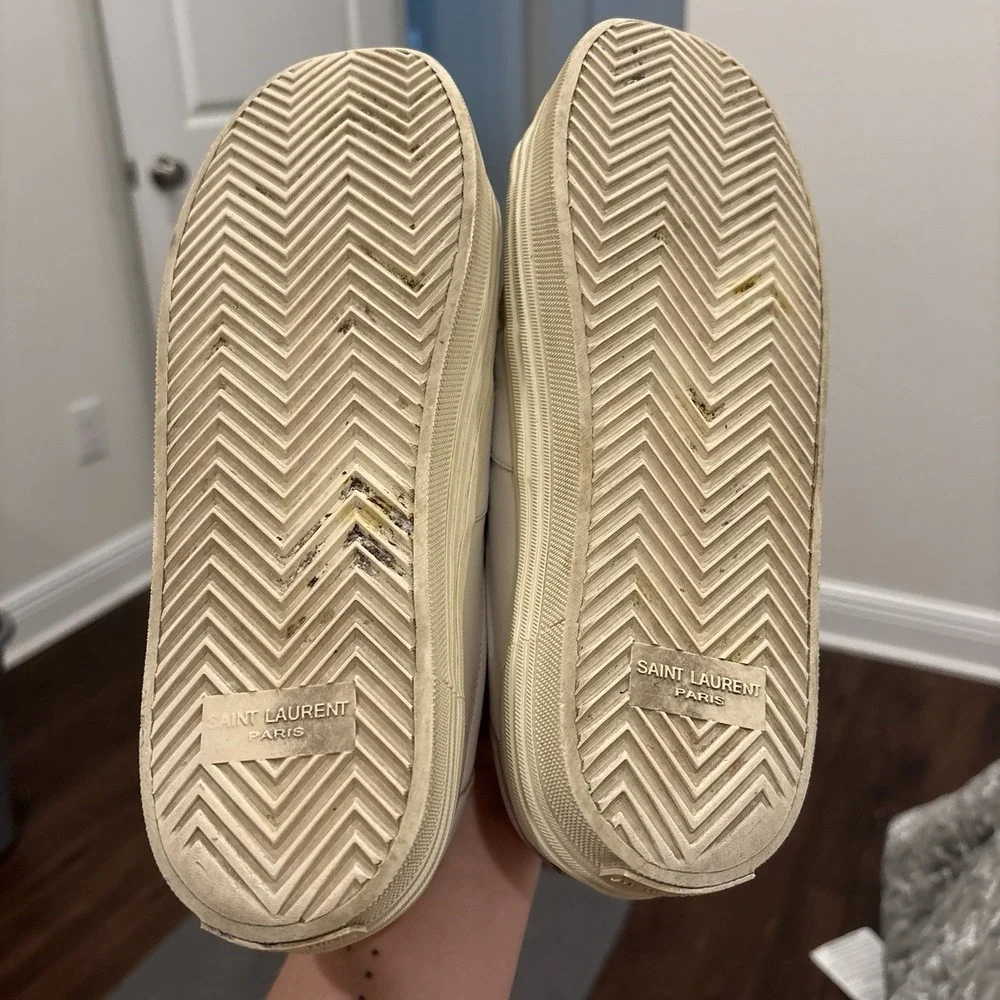 Saint Laurent Signature Court Classic SL/39 Womens 7.5 White Platform Sneakers