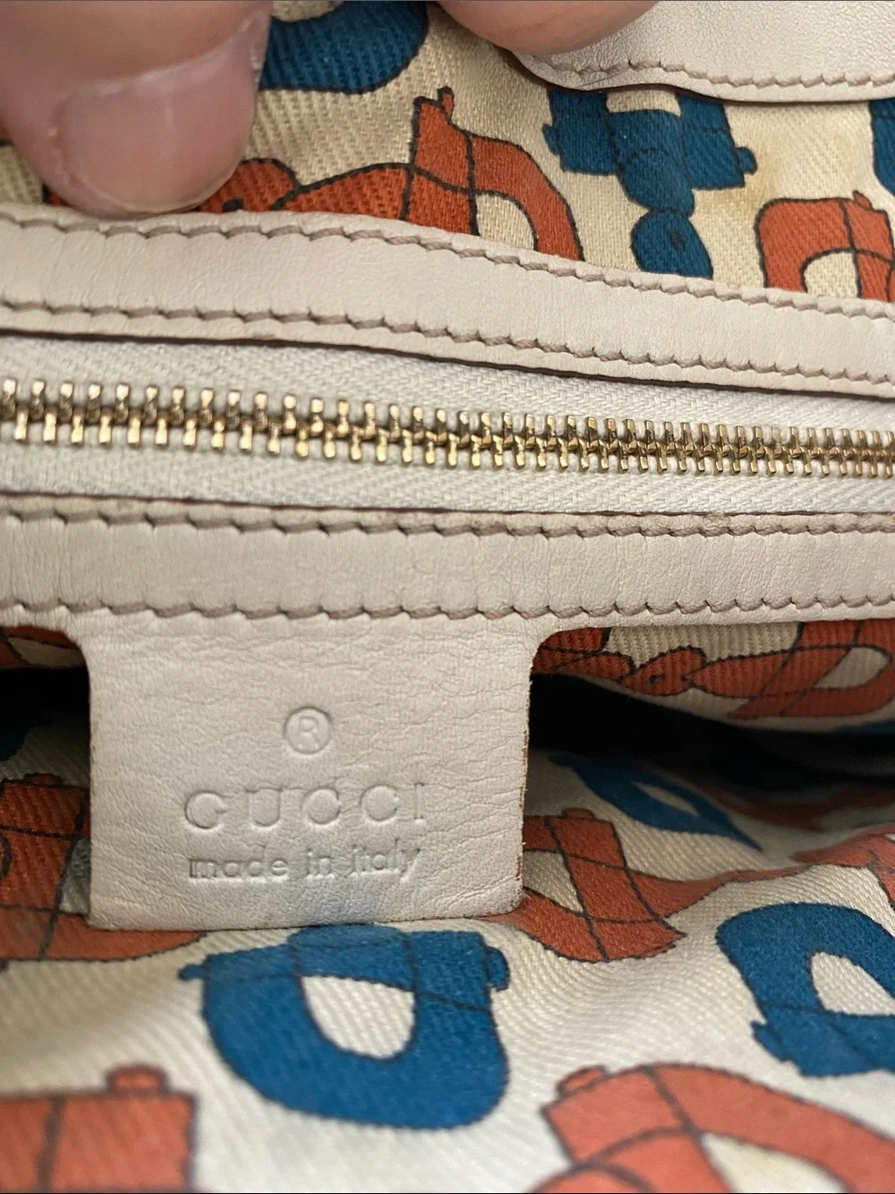 Gucci Beige Monogram Hobo Bag with Gold Hardware