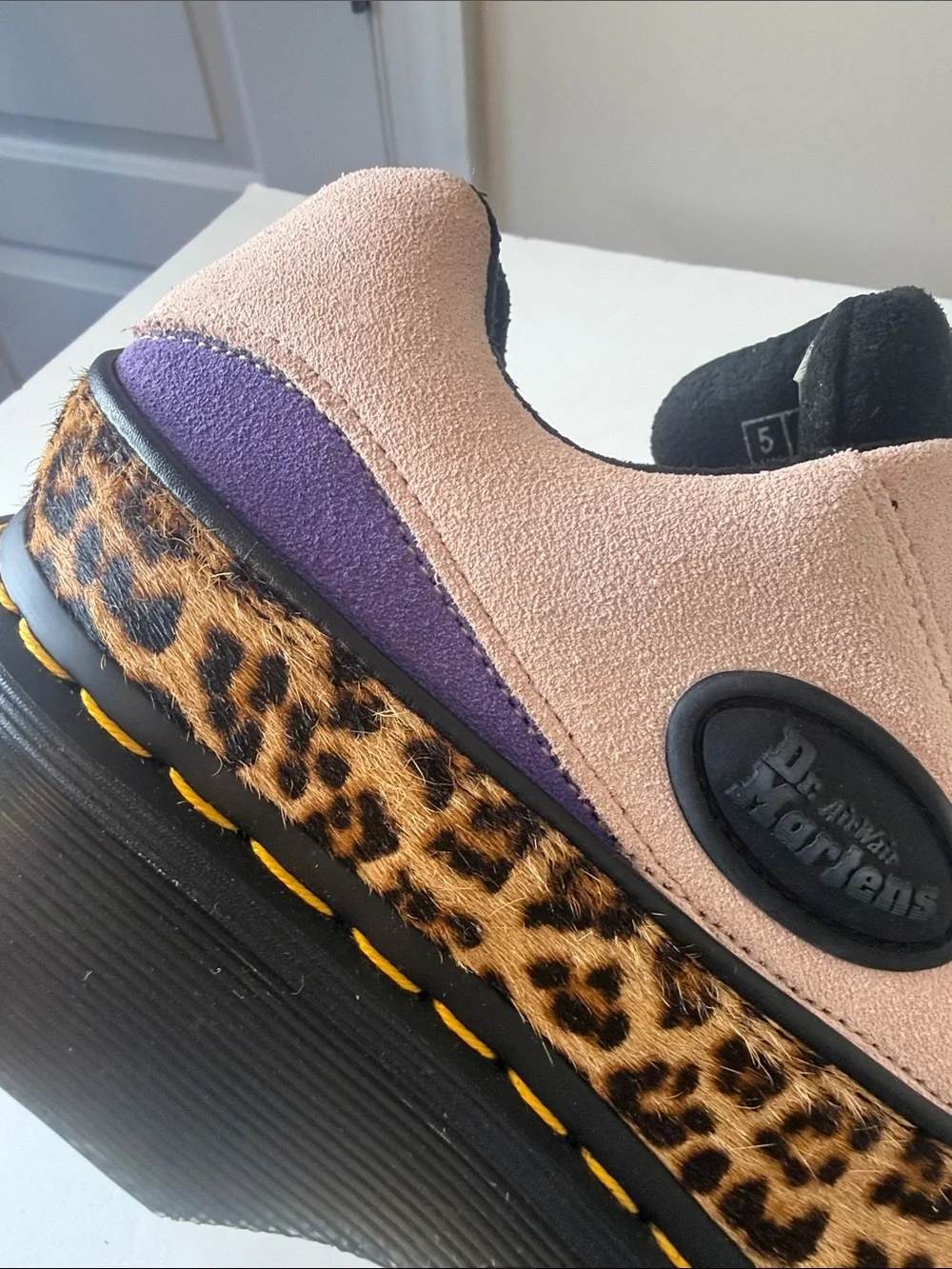 Dr Martens Buzz 5-Eye Leopard and Suede Shoes Ladies Size 7