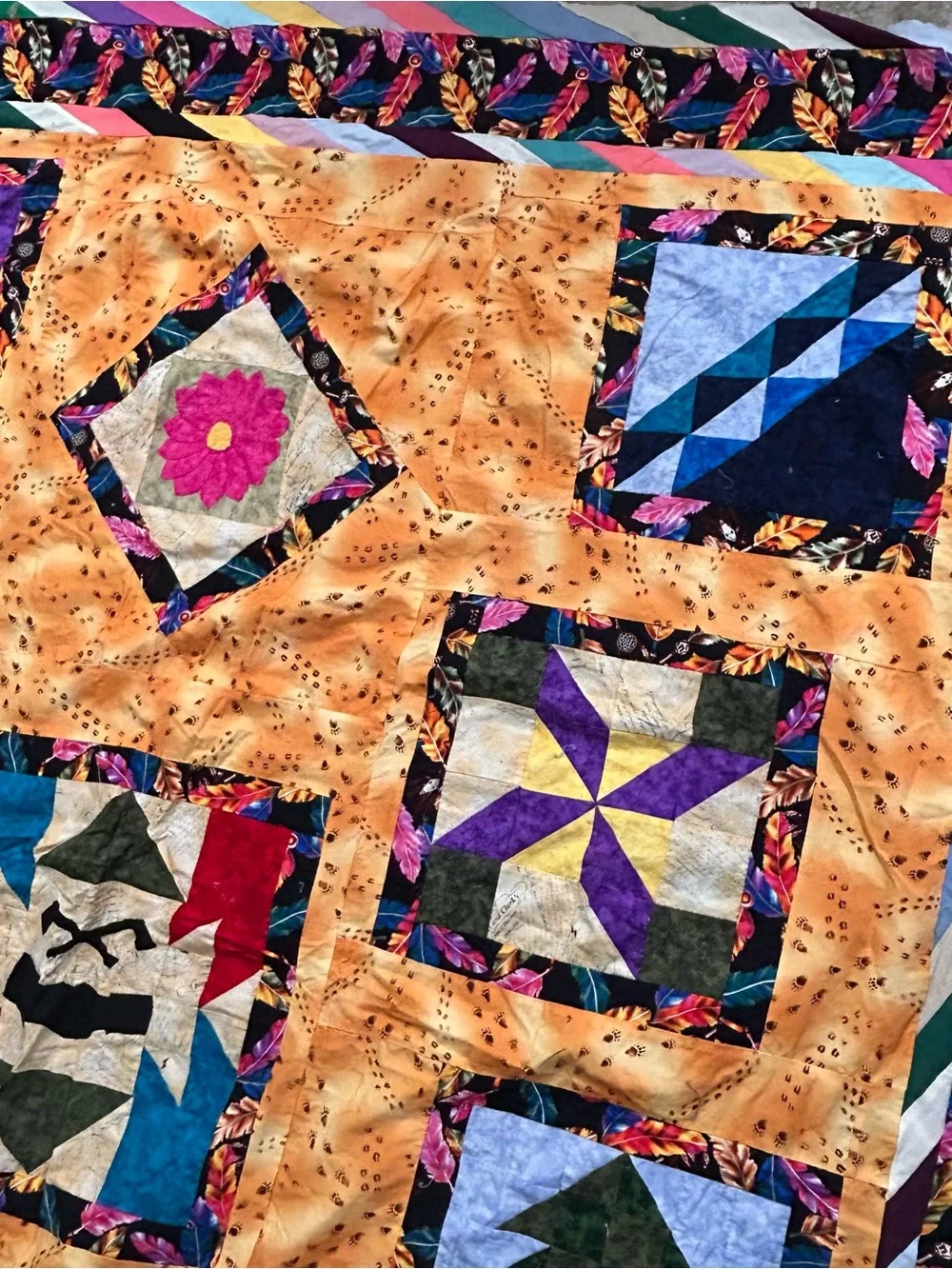 Unfinished Quilt Top & Backing, Lewis And Clark Commemorative 78x 84