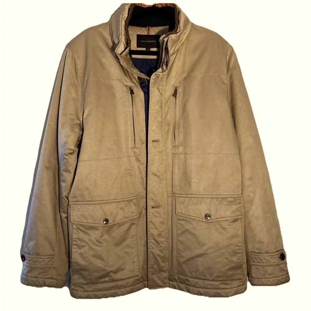 Banana Republic Men's Tan Military Field Barn Coat Jacket Cotton Size XL