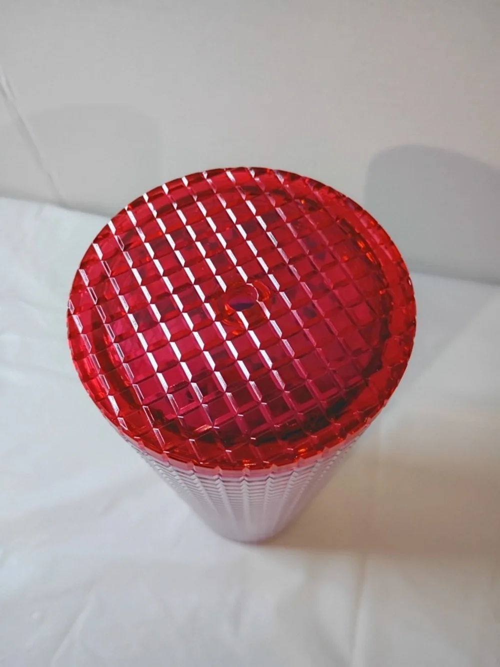Starbucks Pink Studded Heart Tumbler 24oz Cold Cup Red Lid Valentine Limited