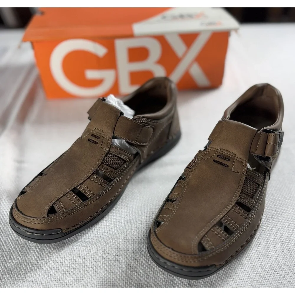 GBX Downtown Shoes Mens Size 8 Wally Fisherman Closed Toe Sandals Memory‎ Foam