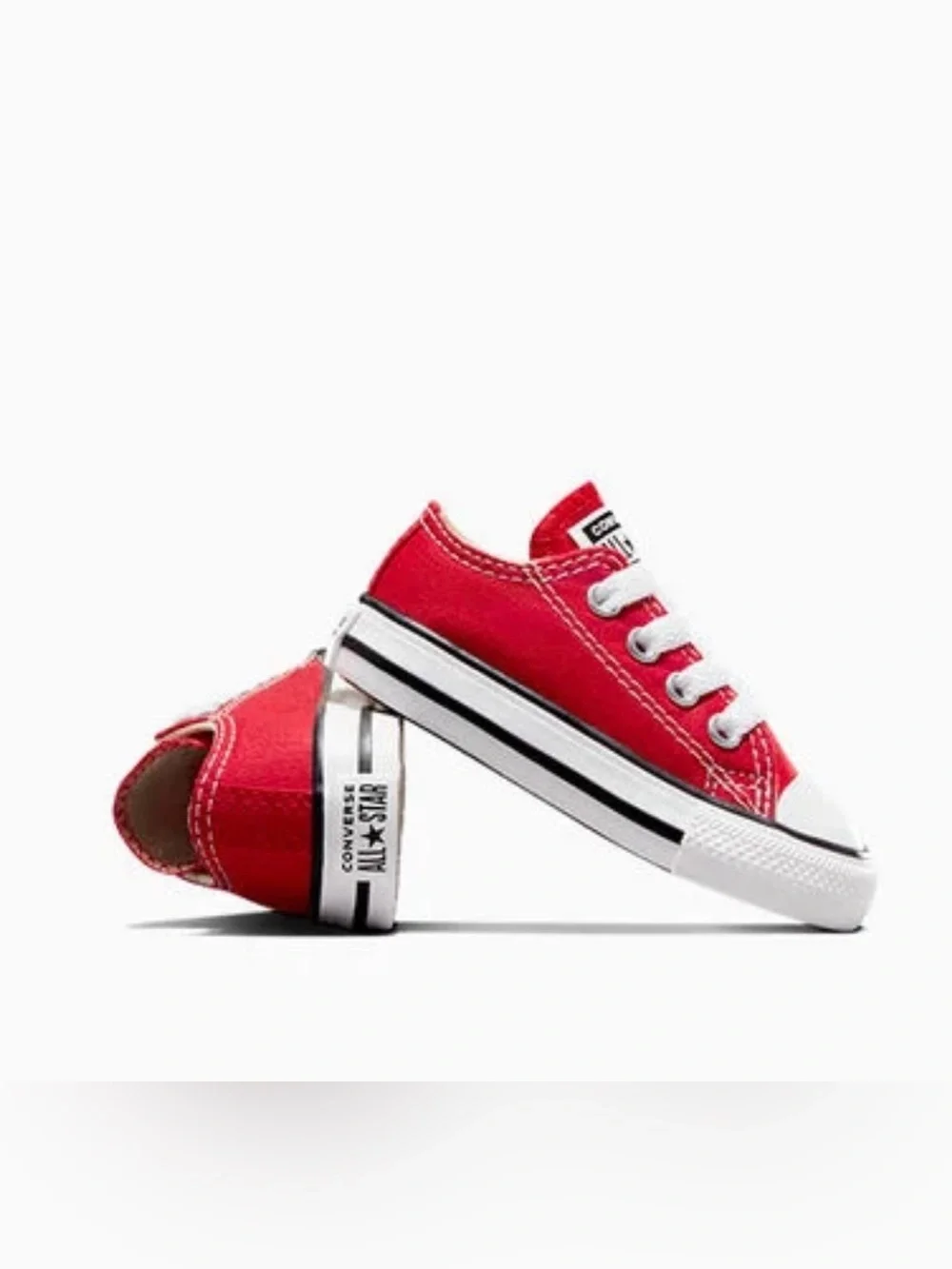 Converse Low Top Sneakers in Red & White