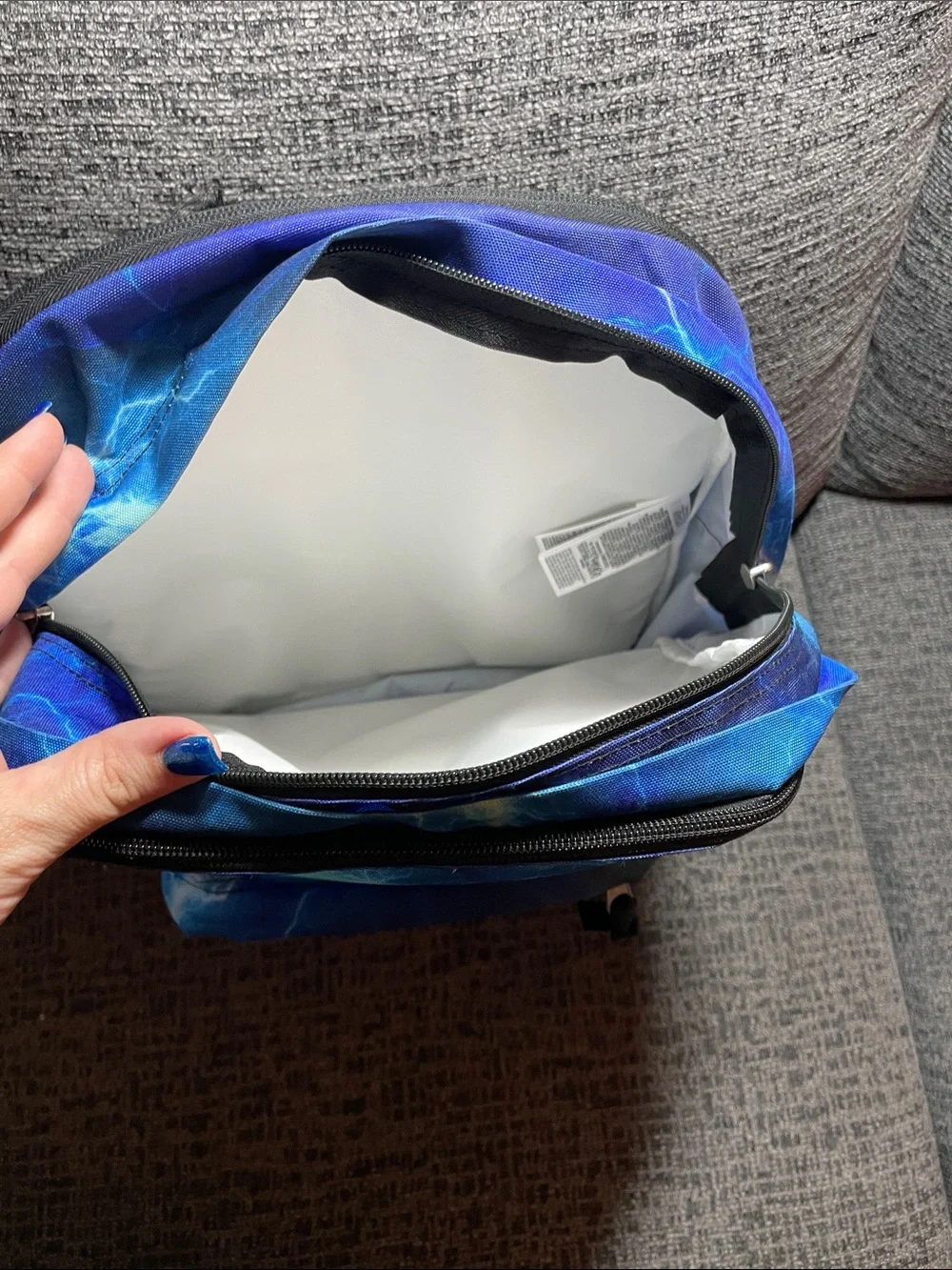 Jansport Blue Lightning Print Backpack