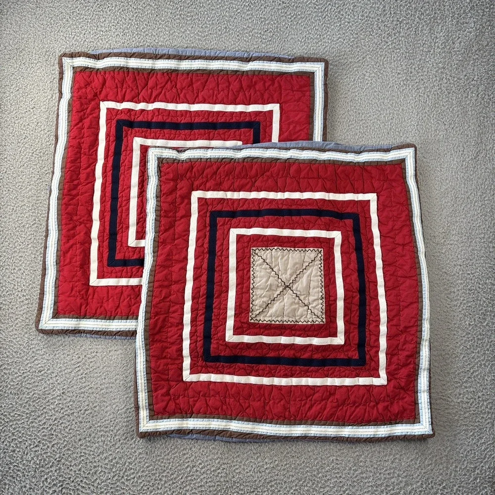 Set of 2 Pottery Barn Kids Junior Varsity Sports Quilted Euro Shams