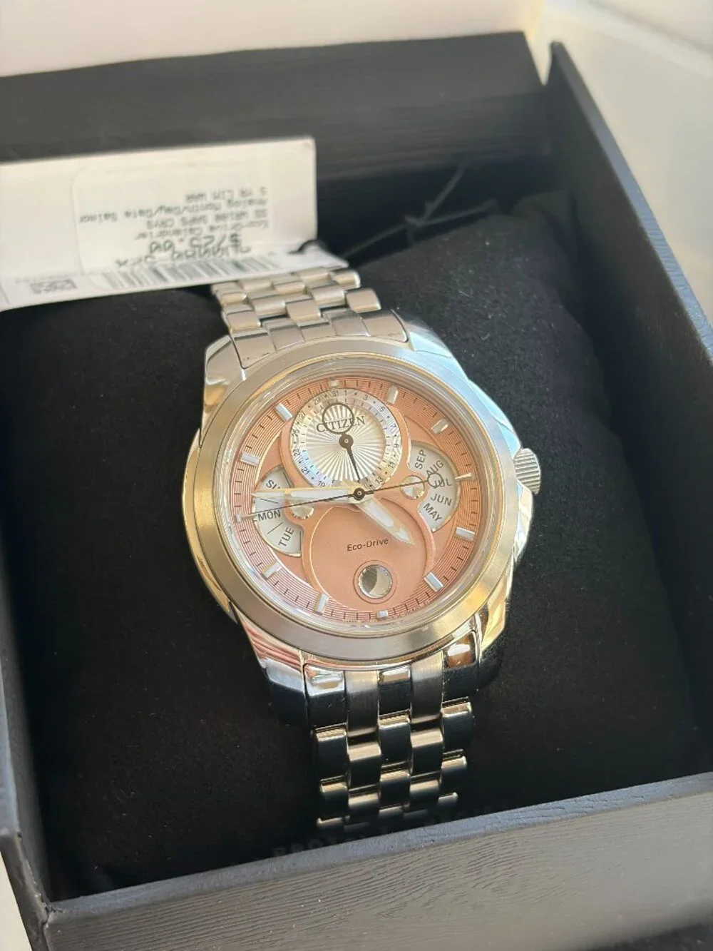 New Citizen Eco-Drive Calendrier Moonphase Day Date Month Men's Watch BU0080-52X