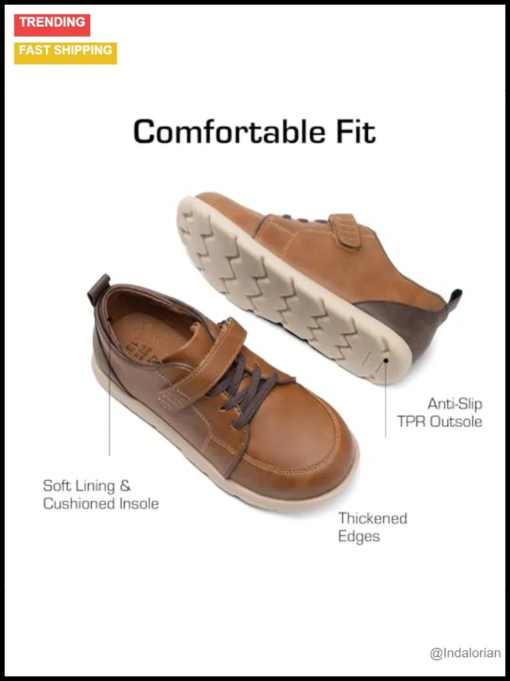 Boys Dress Shoes Casual Oxfords Sneaker School Uniform Hook & Loop Closure