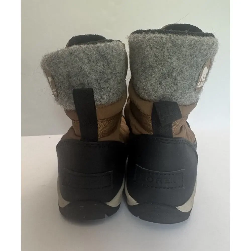 Sorel Whitney Short Lace Waterproof Winter Boots Kids Brown Red Size 13