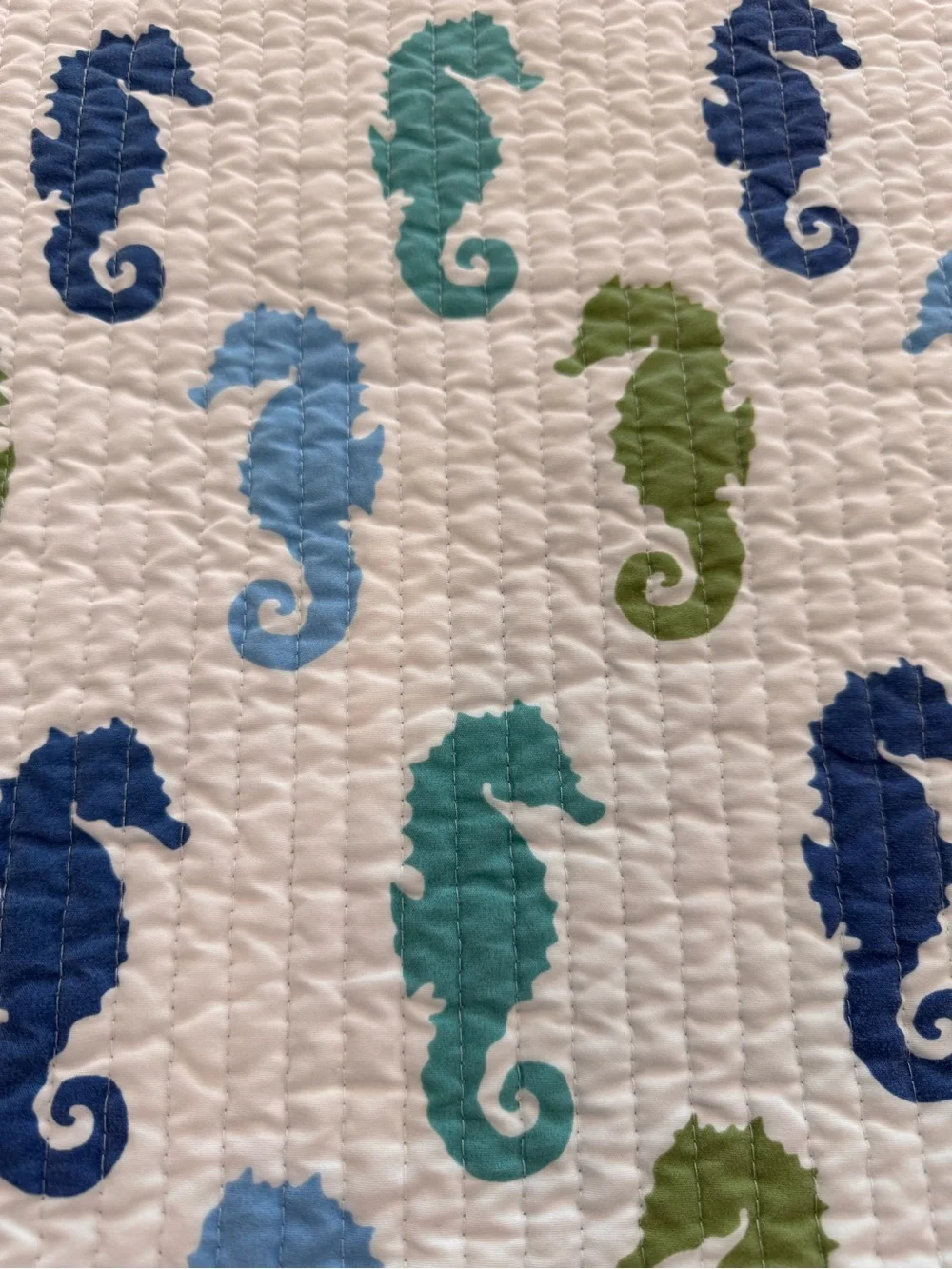 OVERSIZED Blue & Green Chevron Mosaic King Quilt Set
