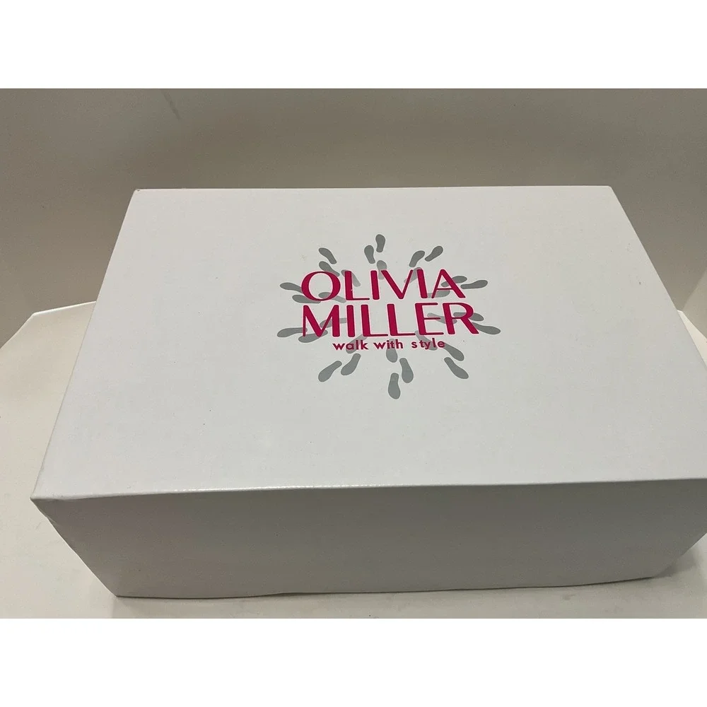 Olivia Miller Womens Black Faux Suede Fur Trim Winter Ankle Boots Size 7.5