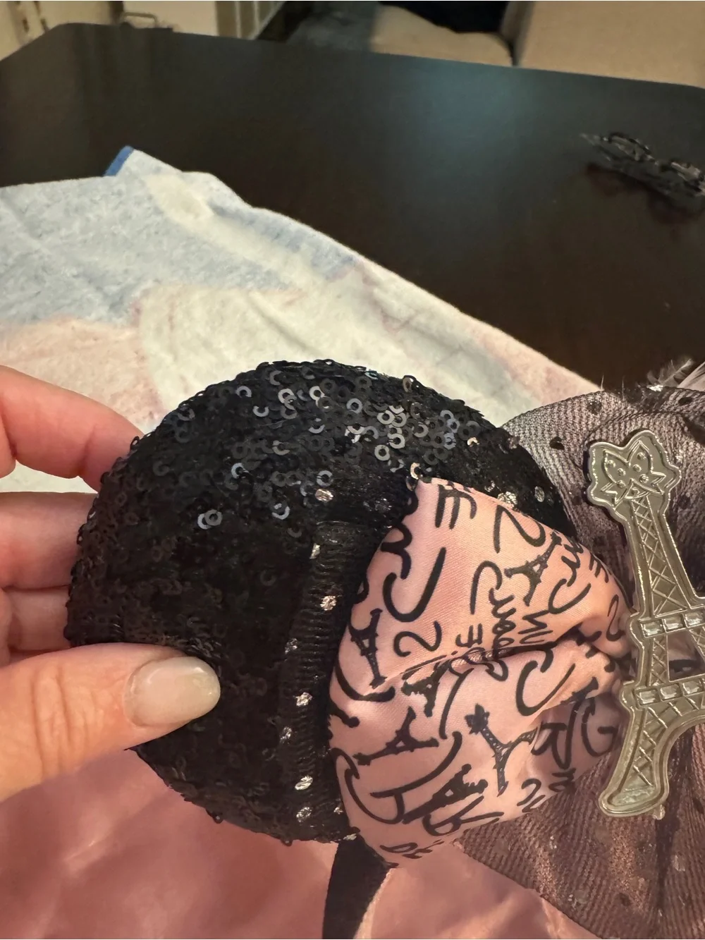 N/A black sequin