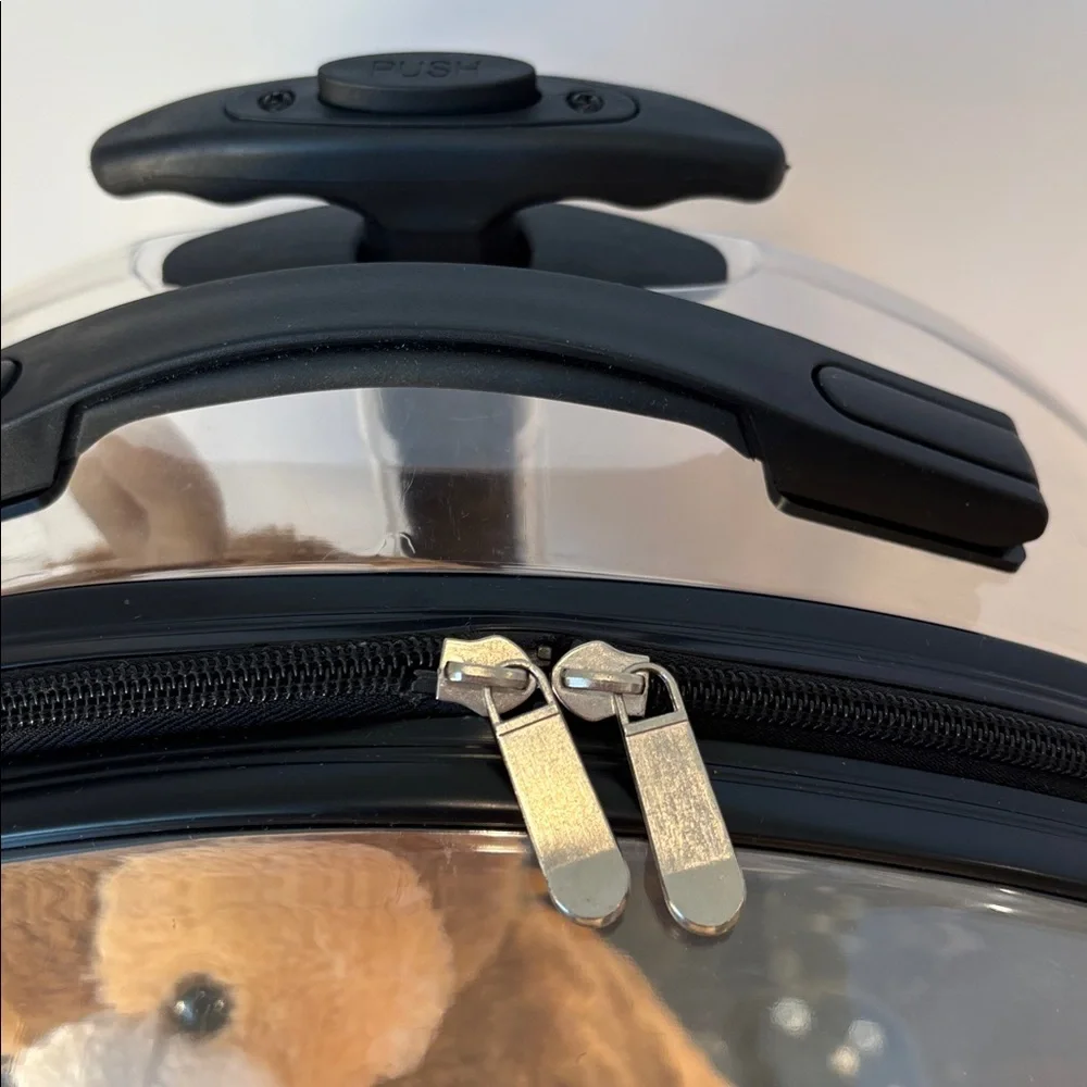 Clear Hard Shell Rolling Pet Carrier 15” Cat Dog Travel Bubble Luggage