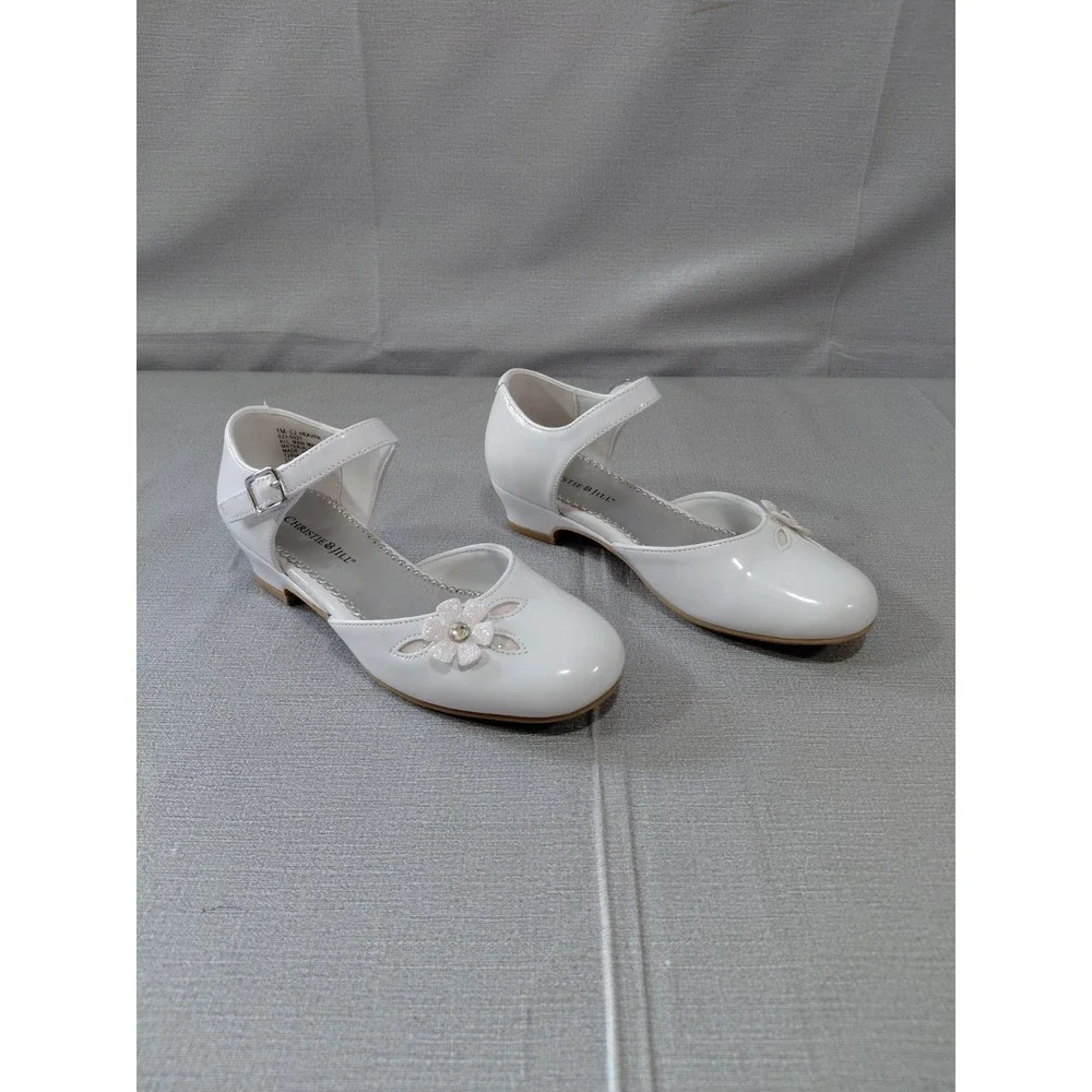 Christie & Jill Lil Heaven Girls Round Mary Jane Shoes US 1M White Ankle Strap