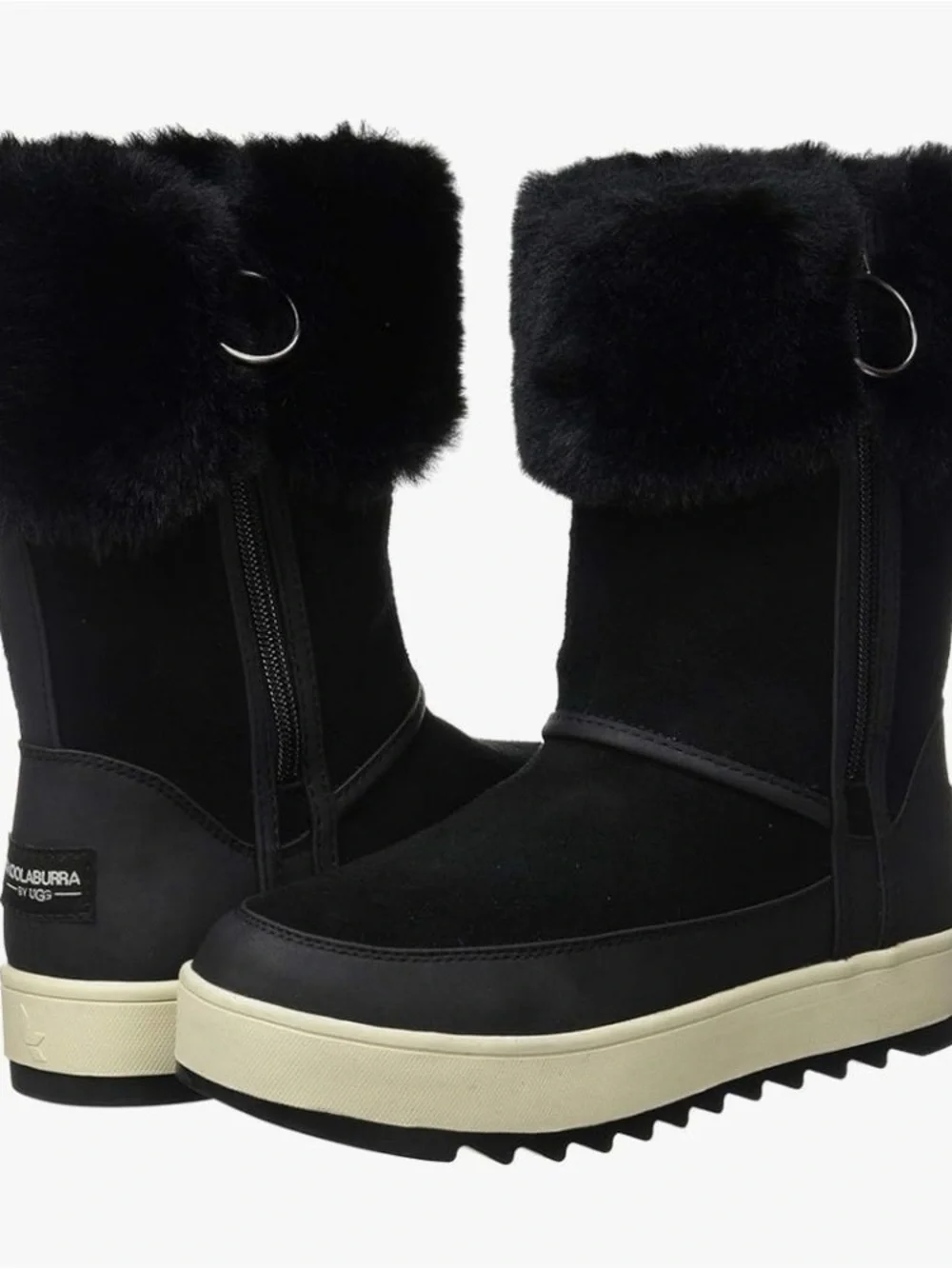Koolaburra by Uggs women Black Suede leather fur Tynlee waterproof boots US 9