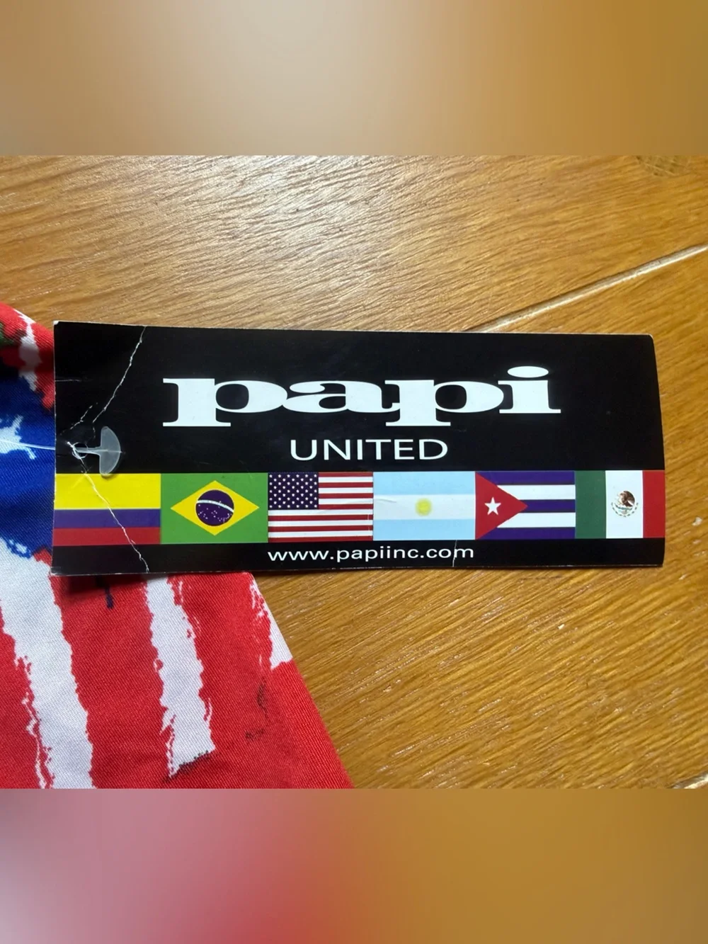 Men’s Papi Multicolor Flag-Print Briefs with White Waistband size Large