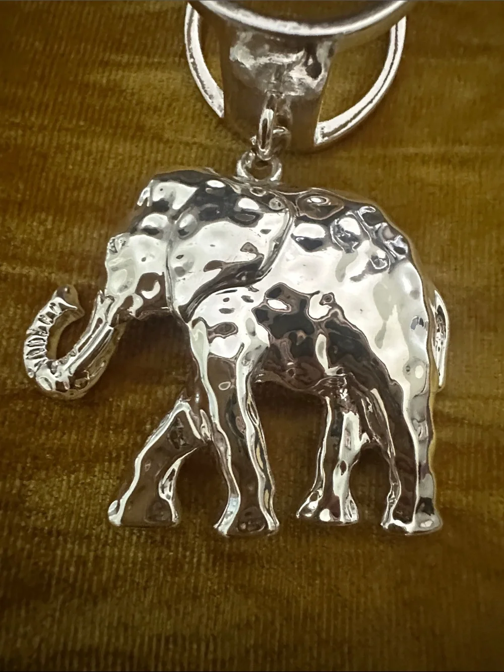 Silver Elephant Scarf Ring
