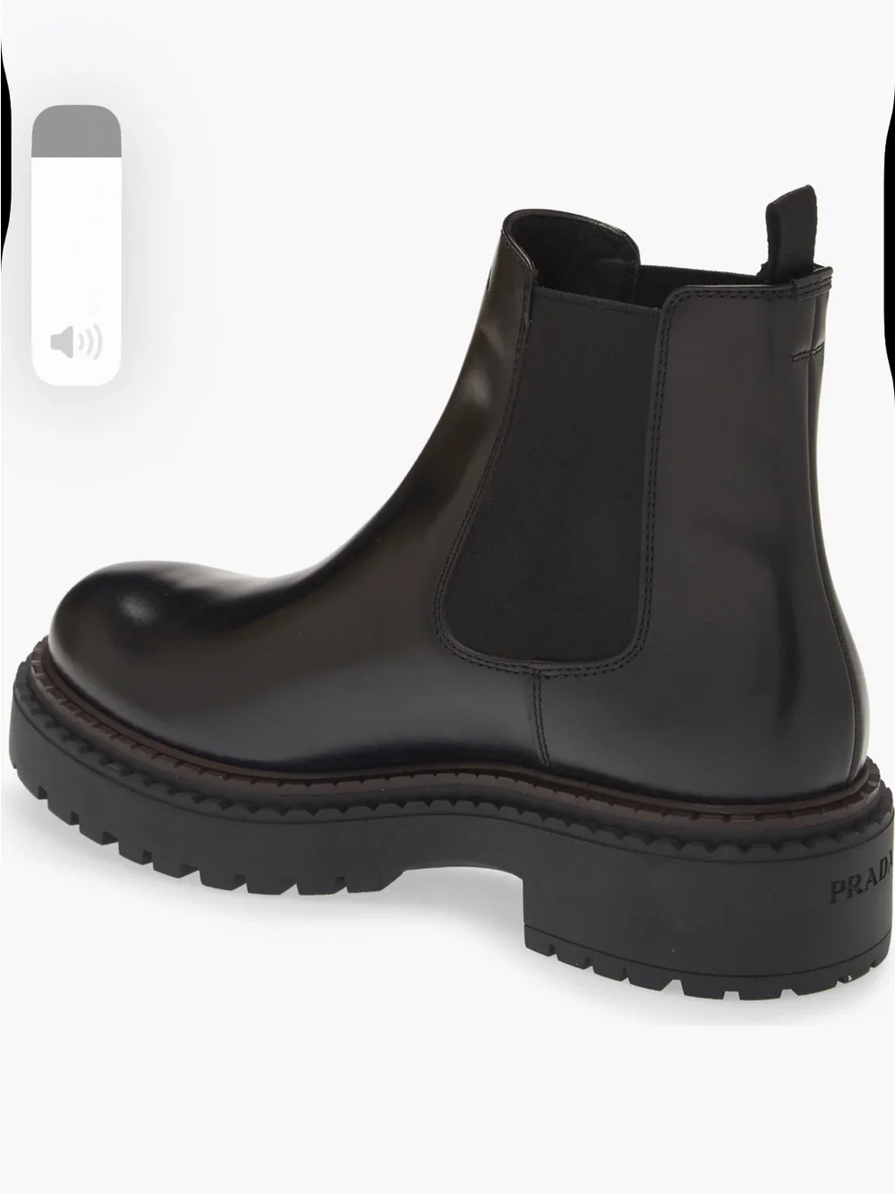 Prada Men’s Black Leather Double Chocolate Chelsea Boots New US 12 $1490
